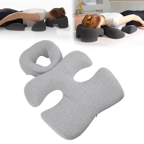 Goshyda Almohada para Dormir Boca Abajo, Almohada de Masaje con Espuma Viscoelástica, Cojín de Masaje para Mujeres en SPA, para Usar en la Cama (Gris Claro)