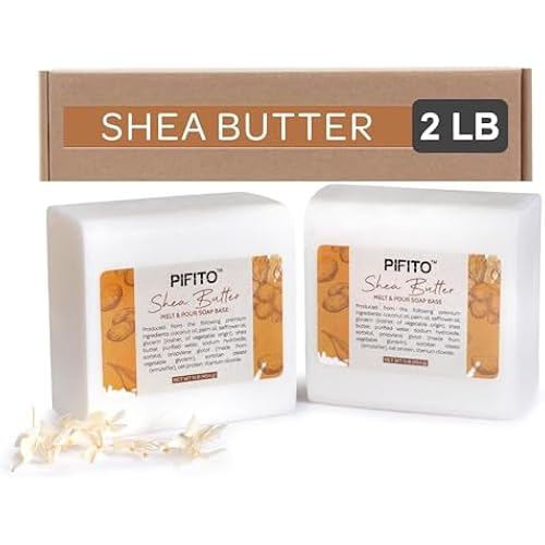 Pifito Shea Butter Melt and Pour Soap Base (2 lb) │ Premium 100% Natural Glycerin Soap Base │ Luxurious Soap Making Supplies