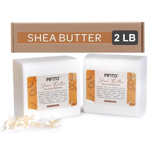 Pifito Shea Butter Melt and Pour Soap Base (2 lb) │ Premium 100% Natural Glycerin Soap Base │ Luxurious Soap Making Supplies