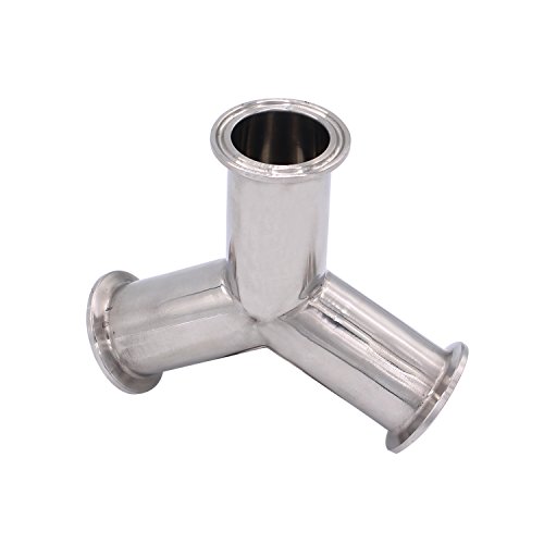 Image of DERNORD Tri Clamp Wye Clamp End True Y Type Cross Tee Tube Stainless Steel 304 Three Way Elbow 1.5 Inch Pipe OD