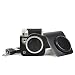 Camera Protective Case Carrying Bag for Instax Mini 90, Retro Soft Mini Storage Bag PU Leather Cover with Adjustable Shoulder Strap, Detachable Top Cover (Black)