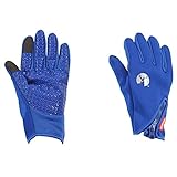 キャプテンスタッグ(CAPTAIN STAG) グローブ 手袋 防風 防寒 ウエットスーツ生地 スリムタイプ スマホ対応 男女兼用 Lサイズ ブルー UX-1143