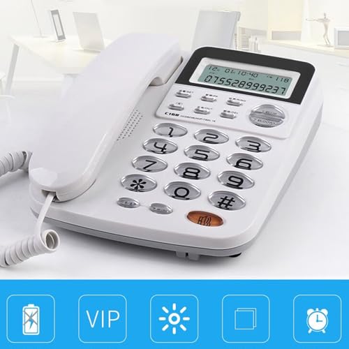 Téléphone filaire double interface C168 fixe de bureau sans pile avec sonneries configurables - 6