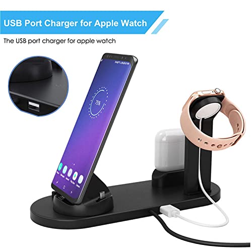 360 Rotation 3 In 1 Charger Station For Airpods Smart Phone Mobile Phone Multifunctional Charging Station 15W Fast Charge Wireless Charger, Portable Smart Watch Phone Cradle Dock Stand #TOP5