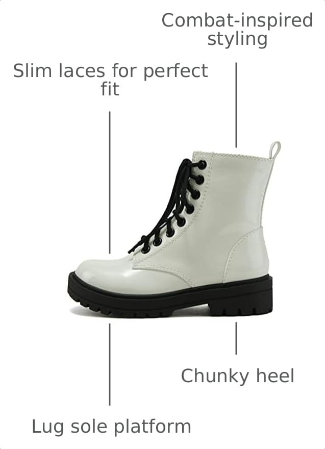 Image of Soda FIRM - Lug Sole Combat Ankle Bootie Lace up w /Side Zipper