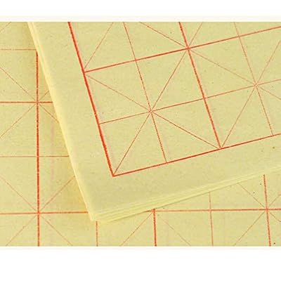 EXCEART 150 Sheets Chinese Calligraphy Paper Ink Writing Grid Rice Paper for Chinese Calligraphy Brush Writing Sumi Set