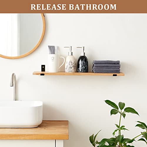Trwiswdc Floating Shelves Wall Mounted 36 Inches Oak Natural Floating Wood Shelf With Lip Brackets For Bedroom Living Room Kitchen Bathroom Rustic Wall Storage Shelves #TOP5