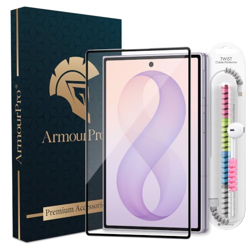 Image of ArmourPro Military-Grade Tempered Glass for Samsung Galaxy Z Fold 8-9H Anti Scratch, Edge-to-Edge Coverage, HD Clarity, Smooth Touch, Case Friendly, Easy Installation Kit with Cable Protector