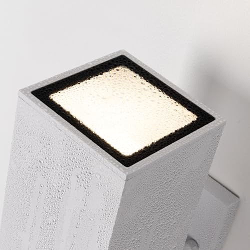 Image of mirrea 12 inch Modern Outdoor Porch Light in 2 Lights, Matte White, 2 Pack