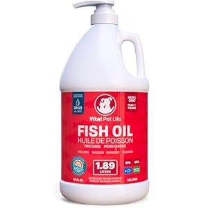 Fish Oil for Dogs – Healthy Skin & Coat, Salmon, Pollock, All Natural Supplement for Pets, Itching Scratching Allergy & Inflammation Defense, Omega 3 EPA DHA, Brain & Heart Health, 1.89 L