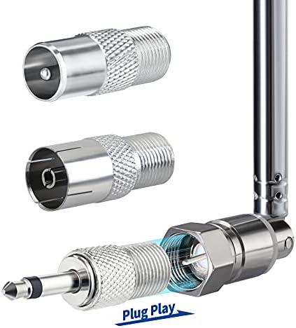 Bingfu FM Radio Antenna Telescopic FM Aerial Replacement 50cm 6-Sections for Onkyo Denon Pioneer Marantz Bose Wave Music System Bluetooth Stereo Indoor Receiver Audio Radio AV Receiver