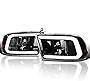 SPEC-D TUNING LED Light Bar Jet Black Housing Clear Lens Projector Headlights Compatible with 2009-2018 Dodge Ram 1500 2500 3500 Left + Right Pair Headlamps Assembly