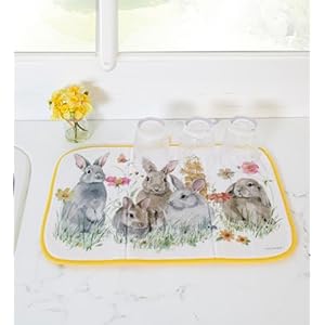 Primitives by Kathy Flower Bunny Drying Mat Primitives by Kathy Flower Bunny Drying Mat