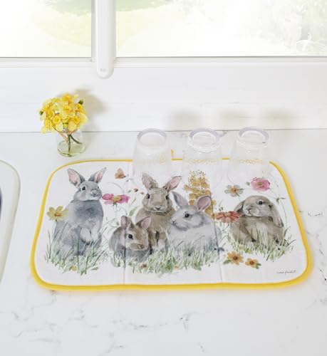 Primitives-by-Kathy-Flower-Bunny-Drying-Mat Primitives by Kathy Flower Bunny Drying Mat