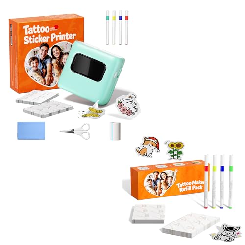 Imprimante à Tatouage Idée Cadeau Enfant Coffret Création Tatouages Ephemere avec Marqueurs