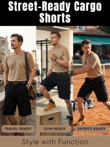 Image of GRECIILOOKS Men'S Cotton Cargo Shorts, Lightweight Half Pant Elastic Waist Casual Summer Shorts with Pockets