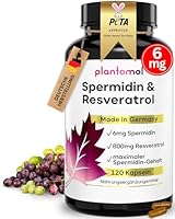 120 Spermidin Kapseln hochdosiert - Spermidin 6mg & 800mg Trans Resveratrol hochdosiert - einzigartige Kombination - 2 Monatsvorrat