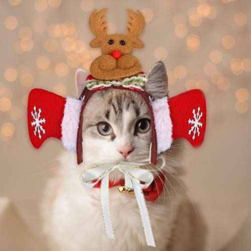Chapéu de Papai Noel para cachorro gato Natal Halloween, roupas de cachorro gato fantasia de Natal a