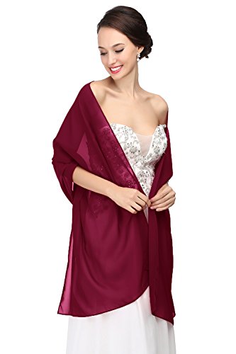 Micbridal® - Stola in chiffon effetto seta, per