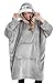Produktbild CityComfort Übergröße Kapuzenpullover Decke mit Ärmeln Blanket Hoodie Decke Oversized (Grau Faultier)