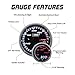 Oil Temperature Gauge - Electrical Amber/White JDM Series 60mm (2 3/8