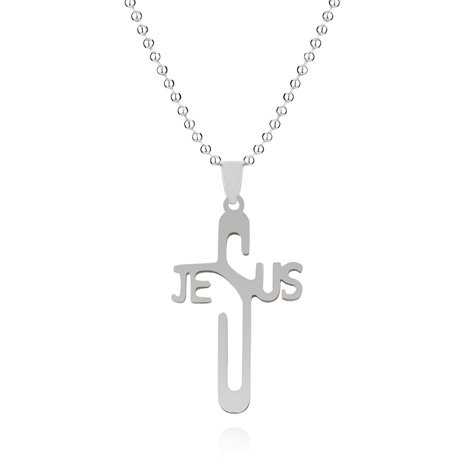 LLXYWJ Kruzifix-Halskette für Herren aus 925er Sterlingsilber, Kreuz mit Jesus darauf – hohler Anhänger für Weihnachten, Erntedankfest