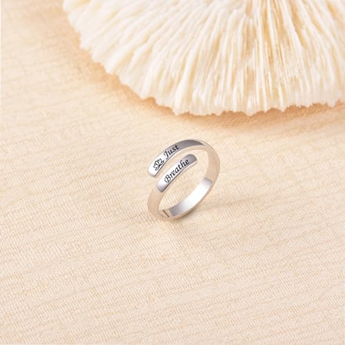 BEILIN 925 Sterling Silver Inspirational Jewelry Rings Adjustable Ring Personality Encouragement Gift for Teens Women3