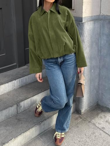 Cicy Bell Womens Faux Suede Bomber Jackets Oversized Cropped Zip Up Lapel Coats Fall Casual Outerwears3