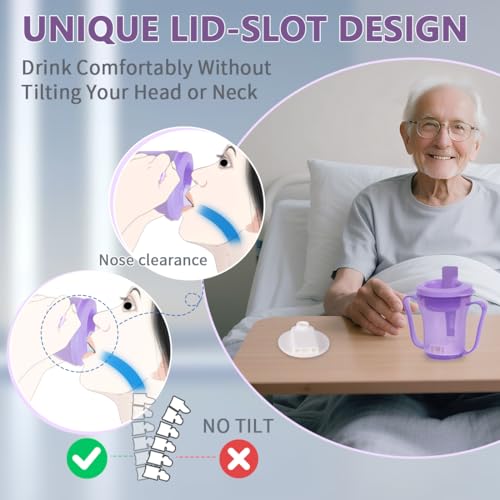 Image of Dysphagia Regulating Drinking Cup, Prevent Choking for Dysphagia /Dementia /Elderly,Dispenses 5cc or 10cc of Liquid Each time,Spill-Proof