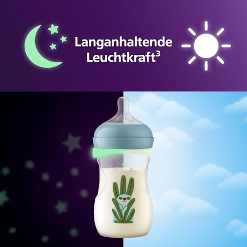 Philips Avent Natural Response Babyflasche für die Nacht – 260 ml, mit mittlerer Durchflussrate (Mittel 3)… – Ansicht 2