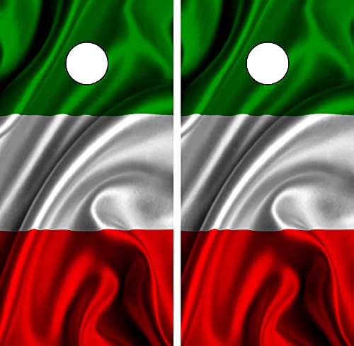 GRAPHIX EXPRESS C86 Italian Flag Cornhole Board WRAP Wraps Laminated Board Boards Decal Set Decals Vinyl Sticker Stickers Bean Bag Game Vinyl Graphic Tint Image