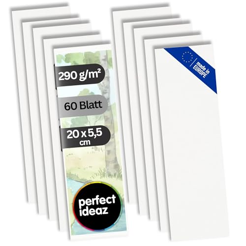 perfect ideaz - Aquarellpapier, 290 g/m² - verschiedene Formate - Watercolor Paper säurefrei, Aquarell-Karton FSC® zertifiziert (W - Lesezeichen)