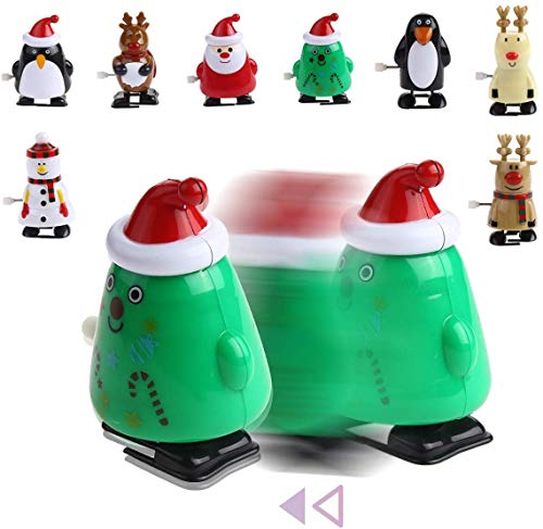 O-Toys Christmas Assorted Toy 11 Pcs Wind Up Toys Funny Toy Playset Kids Walking Toy Party Favors Goody Bag Filler for Boys Girls Toddler Children