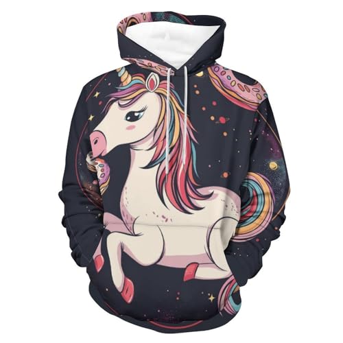 Hoodie licorne espace sweat unisexe taille S contre le froid