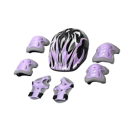 Kit de casco y protecciones, set de protección para bicicleta | Kit de casco y protectores antigolpes para deportes de exterior Breakdance Hockey Baseball - Hockey Skateboard Patines con ruedas Trot