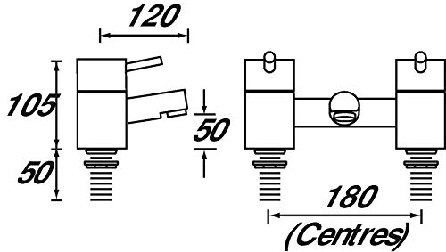 Bristan PM BF C Prism Bath Filler - Chrome Plated