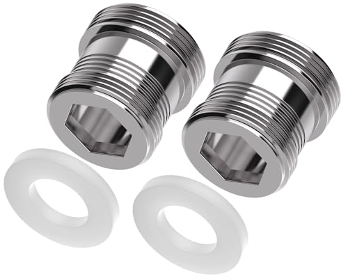 Yvyan Adaptador de grifo M20 a M22 – 2 unidades, doble rosca adaptador de rosca para rosca exterior M20 y M22 para cocina aireador filtro de agua