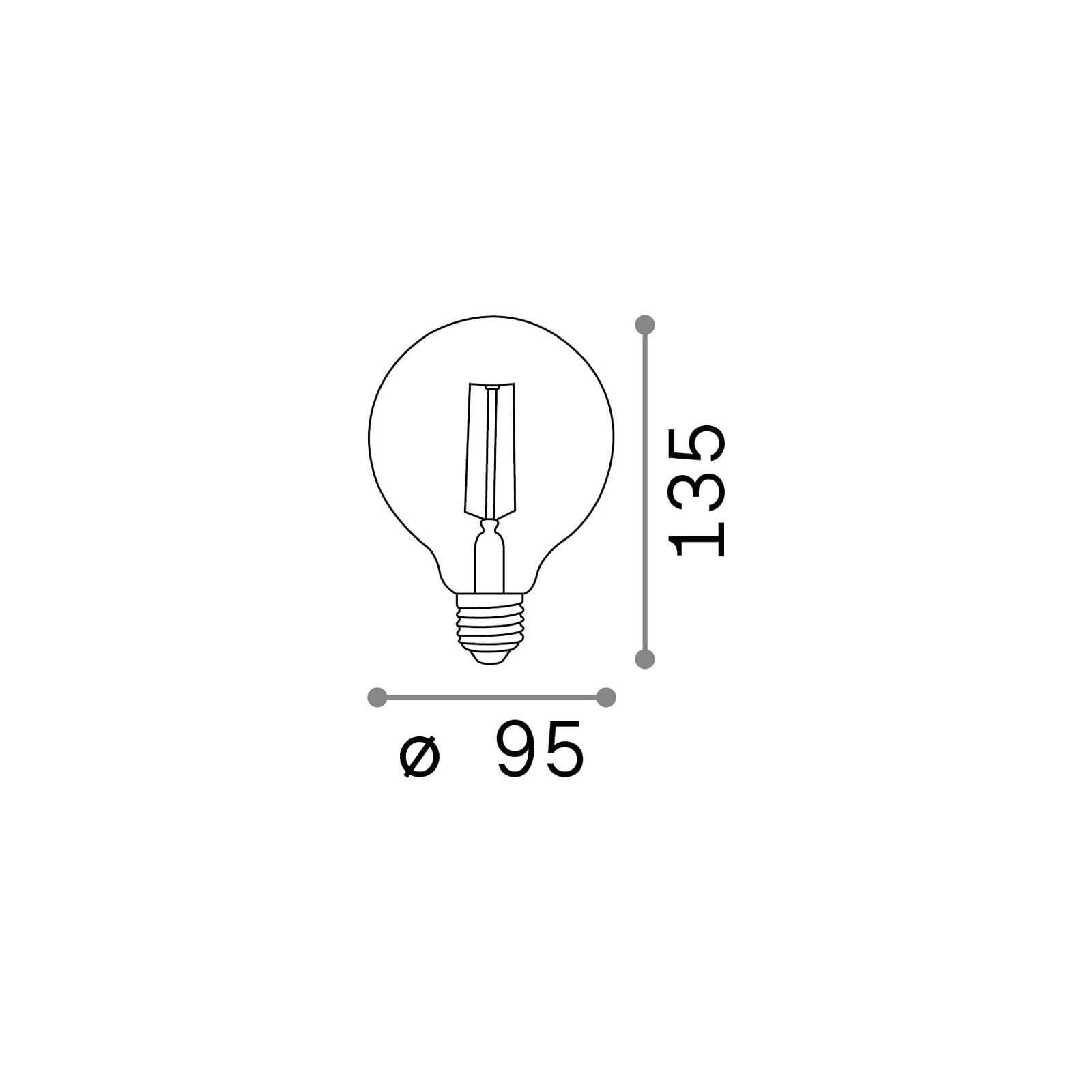 LAMPADINA VINTAGE E27 4W GLOBO SMALL D 9,5 LED LUCE CALDA 3000K 151717