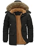 TOMEEK Manteaux Homme Hiver Parka Chaud Veste en Polaire Décontracté Blousons Epaissie M...