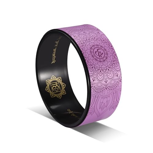 ヨガホイール 耐荷重200kg 姿勢改善 猫背矯正 ストレッチ用リング ダイエット器具 初心者/プロ用 直径31cm 背中ストレッチ 自宅トレーニング ピラティスリング 体幹強化 柔軟性向上 (パープル)