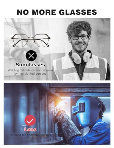 Welding Helmet Cheater Lens, 2Pcs, 2.0 Magnification, Compatible with Top Brands - YESWELDER, Lincoln Electric, ESAB, Jackson Safety