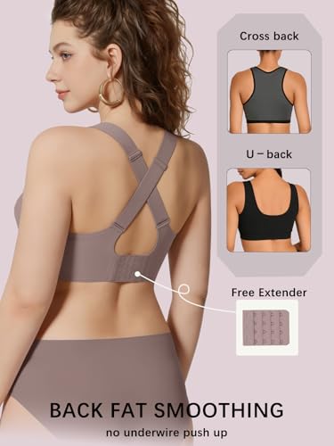 COCOMARTS Jelly Bras for Women No Underwire Full Coverage Push Up Seamless Bralettes Comfortable Supportive Tshirt Bra Grey Large — view 3