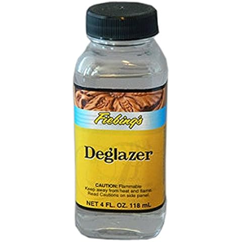 Fiebing's Leather Deglazer (4 Fl Oz, Clear) - Leather Preparer for Paint, Adhesion, Dye - Will Not Impair Leather Flexibility - Clean Wax, Finish, Grease on Boots, Shoes, Jacket, Purse, Furniture Cover