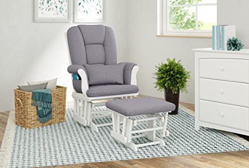 Storkcraft-Tuscany-Custom-Glider-and-Ottoman-with-Free-Lumbar-Pillow-WhiteSlate-Gray-Swirl-Cleanable-Upholstered-Comfort-Rocking-Nursery-Chair-with-Ottoman Storkcraft Tuscany Custom Glider and Ottoman with Free Lumbar Pillow WhiteSlate Gray Swirl Cleanable Upholstered Comfort Rocking Nursery Chair with Ottoman