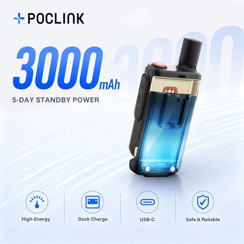 Image of Lifetime Free Global Walkie Talkies Long Range, POC-1 Lite, 4G LTE Unlimited Range POC Two-Way Radios with Bluetooth & APP, 3000mAh Rechargeable Walkie Talkies, Support User Self-Group Creation