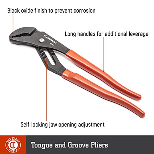 Crescent 12" Tongue & Groove Plier, V-Jaw, Black Oxide - Rt412Cvn #TOP1