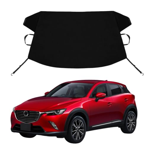 Image of CX-3 Custom Windshield Cover for Ice and Snow Ma-z-da CX-3 Heavy Duty 600D Oxford Fabric Windshield Protector Fit Waterproof Frost Snow Cover Winter Car Accessories