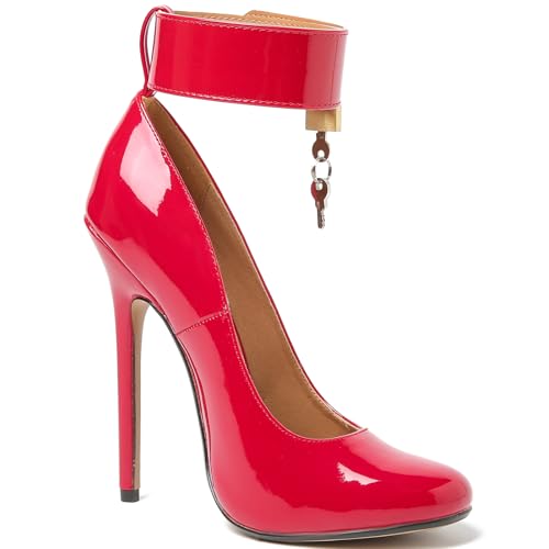 F&A LOVING Women's 6 Inch Stiletto Heel Fetish Pump with Lock and Key2