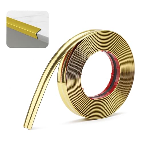 ZMDMAH Moldura Flexible, 2 x 50 cm Moldura de Techo, Moldura Dorada Borde Protector de Esquinas para Bebé Protectores de Esquina Tira Decorativa Protectores de Seguridad para Pared Techo Piso