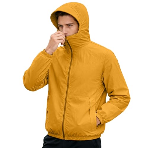 Sudadera protección solar impermeable para hombre chaqueta softshell fina con capucha 3